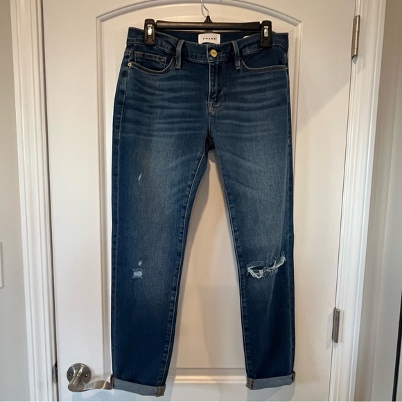 Frame Denim - Le Garçon Boyfriend Jeans - Size 26 - Distressed - Eaton - Picture 2 of 16